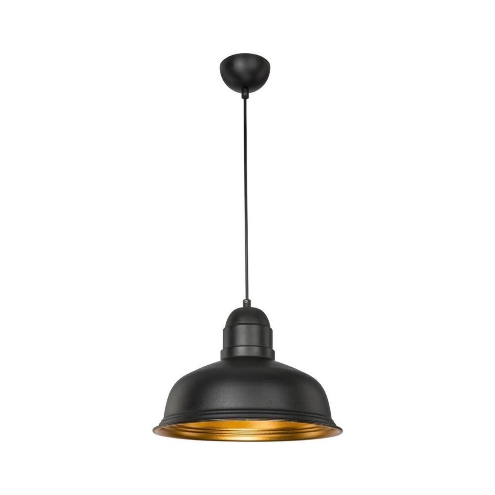 Toscohome Lampada a sospensione 90h in metallo nero interno oro Kumbet