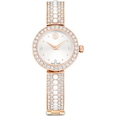 Swarovski Orologio bangle Matrix pearl, Fabbricato in Svizzera, Bracciale in cristallo, Finitura in tono oro rosa OS Swarovski Orologio bangle Matrix pearl, Fabbricato in Svizzera, Bracciale in cristallo, Finitura in tono oro rosa OS