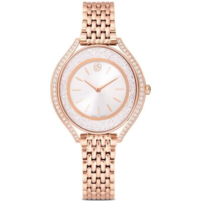 Swarovski Orologio Crystalline aura, Fabbricato in Svizzera, Bracciale di metallo, Tono oro rosa, Finitura in tono oro rosa OS Swarovski Orologio Crystalline aura, Fabbricato in Svizzera, Bracciale di metallo, Tono oro rosa, Finitura in tono oro rosa OS