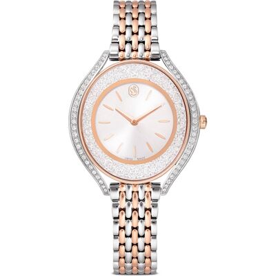 Swarovski Orologio Crystalline aura, Fabbricato in Svizzera, Bracciale di metallo, Tono oro rosa, Mix di finiture OS Swarovski Orologio Crystalline aura, Fabbricato in Svizzera, Bracciale di metallo, Tono oro rosa, Mix di finiture OS