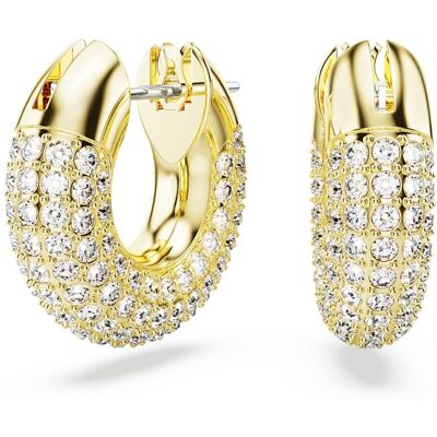 Swarovski Orecchini a cerchio Dextera, Piccoli, Bianchi, Finitura oro 18K OS Swarovski Orecchini a cerchio Dextera, Piccoli, Bianchi, Finitura oro 18K OS