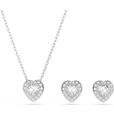 Swarovski Set Ariana Grande x , Taglio misto, Cuore, Bianco, Placcato rodio OS Swarovski Set Ariana Grande x , Taglio misto, Cuore, Bianco, Placcato rodio OS