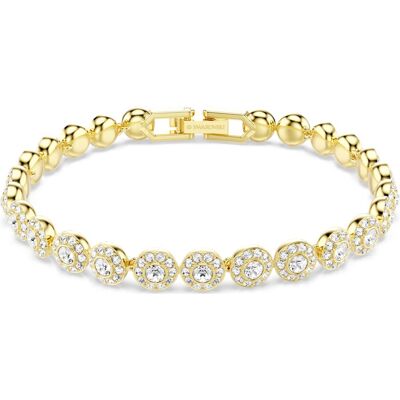 Swarovski Braccialetto Una Angelic, Taglio Round, Bianco, Finitura oro 18K M Swarovski Braccialetto Una Angelic, Taglio Round, Bianco, Finitura oro 18K M