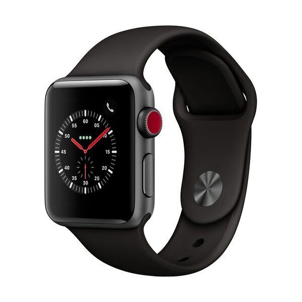 apple watch series 3 (2017)   38 mm   alluminio   gps   grigio   cinturino sport grigio