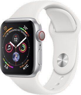 Apple Watch Series 4 (2018)   40 mm   Alluminio   GPS + Cellular   argento   Cinturino Sport bianco