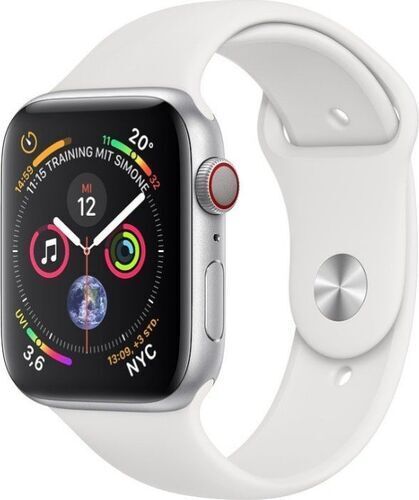 Apple Watch Series 4 (2018)   44 mm   Alluminio   GPS + Cellular   argento   Cinturino Sport bianco