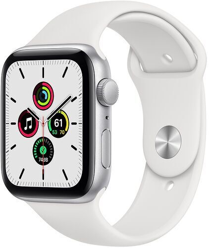 Apple Watch SE Alluminio 44 mm (2020)   WiFi   argento   Cinturino Sport bianco