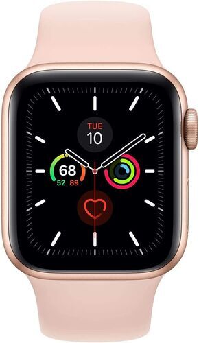 Apple Watch Series 5 (2019)   44 mm   Acciaio inossidabile   GPS   oro   Cinturino Sport rosa