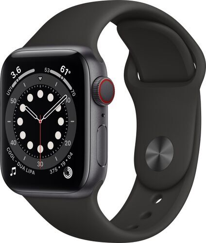 Apple Watch Series 6 Alluminio 40 mm (2020)   GPS + Cellular   grigio siderale   Cinturino Sport nero