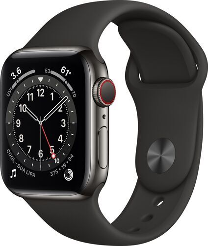 Apple Watch Series 6 Acciaio inossidabile 40 mm (2020)   grafite   Cinturino Sport nero