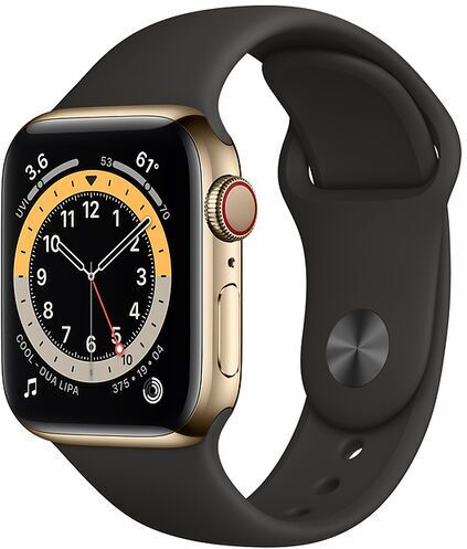 Apple Watch Series 6 Acciaio inossidabile 44 mm (2020)   oro   Cinturino Sport nero