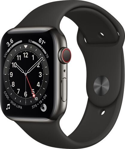 Apple Watch Series 6 Acciaio inossidabile 44 mm (2020)   grafite   Cinturino Sport nero