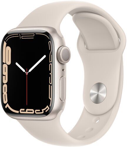 Apple Watch Series 7 Alluminio 41 mm (2021)   GPS   argento   Cinturino Sport bianco