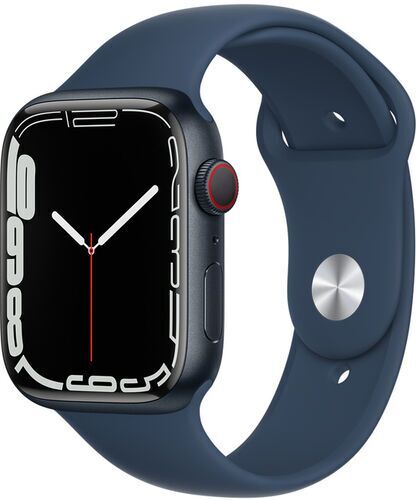 Apple Watch Series 7 Alluminio 45 mm (2021)   GPS + Cellular   Mezzanotte   Cinturino Sport Blu abisso