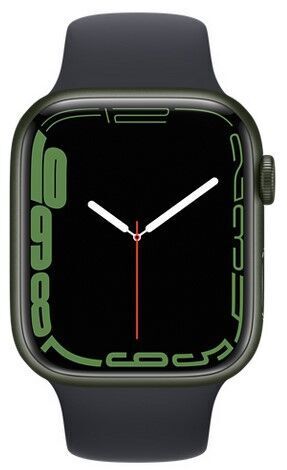 Apple Watch Series 7 Alluminio 45 mm (2021)   GPS   verde   Cinturino Sport Mezzanotte