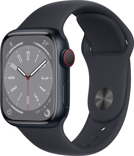Apple Watch Series 8 Alluminio 41 mm (2022)   GPS + Cellular   Mezzanotte   Cinturino Sport Mezzanotte S/M + M/L