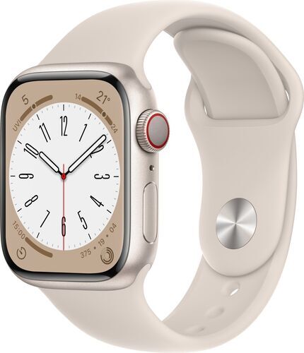 Apple Watch Series 8 Alluminio 41 mm (2022)   GPS + Cellular   Galassia   Cinturino Sport Galassia M/L
