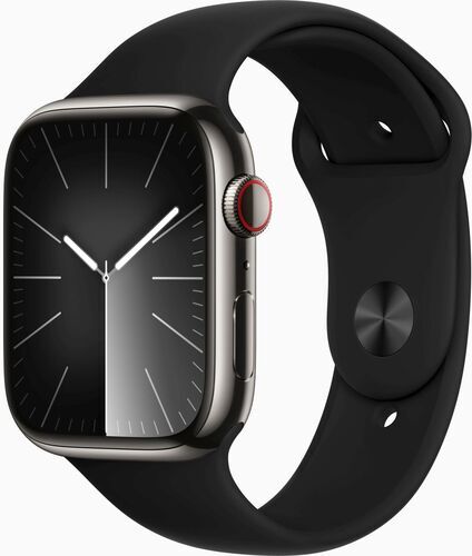 Apple Watch Series 8 Acciaio inossidabile 45 mm (2022)   GPS + Cellular   graphite   Cinturino Sport nero