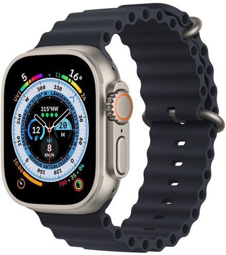 Apple Watch Ultra (2022)   49 mm   GPS + Cellular   argento   Cinturino Ocean Mezzanotte