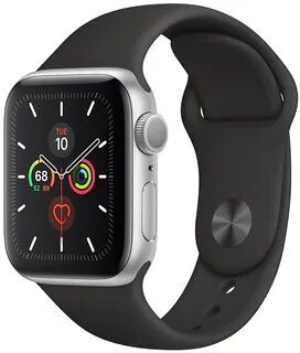 Apple Watch Series 5 (2019) 44 mm Acciaio inossidabile GPS + Cellular argento Cinturino Sport nero