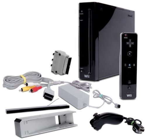 Nintendo Wii   Nunchuck   Controllo remoto   supporto   nero