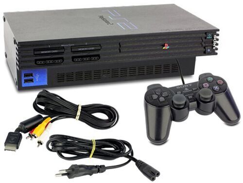 Sony PlayStation 2 Fat   gioco incluso   nero   1 Controller   2 microfoni   Singstar 80s