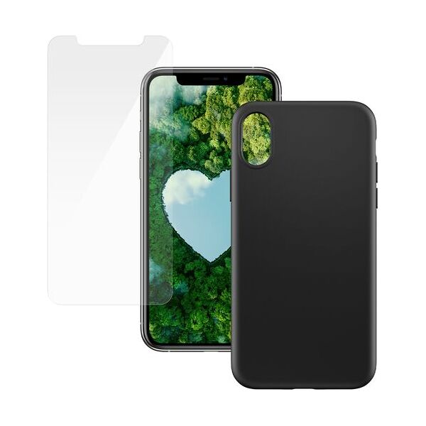 cover per smartphone nera & protezione display   panzerglass™   iphone x/xs