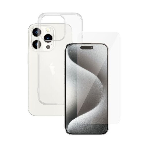 cover per smartphone trasparente & protezione display   panzerglass™   iphone 15 pro