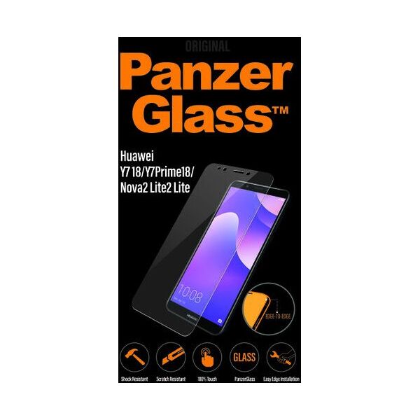 protezione display huawei   panzerglass™   huawei y7 18/y7prime18/nova 2 lite/honor 7c   clear glass