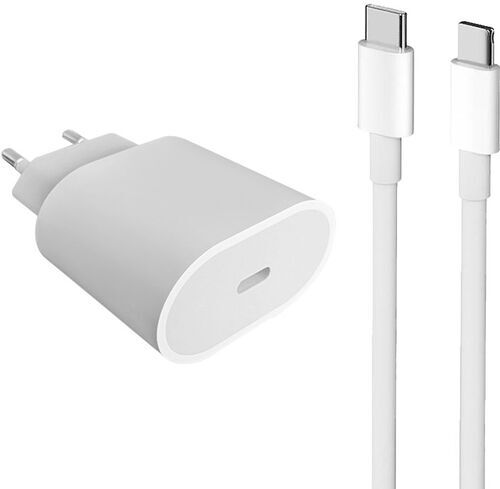 Caricatore rapido (20W) & Cavo di ricarica (USB-C + USB-C)   bianco