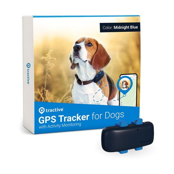 tractive gps dog 4 - localizzatore gps per cani con monitoraggio del benessere   abbonamento escluso   trnjadb   blu notte