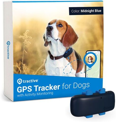 tractive gps dog 4 - localizzatore gps per cani con monitoraggio del benessere   abbonamento escluso   trnjadb   blu notte