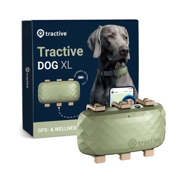 tractive dog xl - gps per cani con maggiore autonomia della batteria   abbonamento escluso   trdog4xlgr   verde