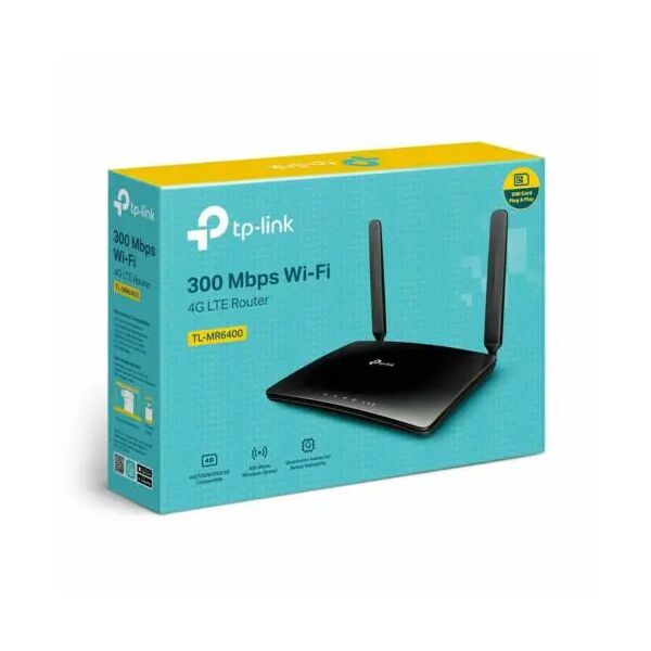 tp-link router wireless tl-mr6400 wi-fi n300+4lan scheda mobile dati sim lte 4g