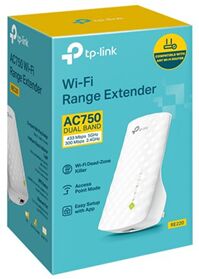 tp-link re200 ripetitore wifi wireless, velocita' dual band ac750, wifi extender e access point