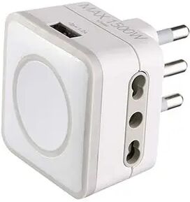 Adattatore 10A Triplo Con Porta Usb