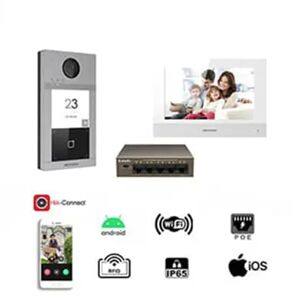 Kit Videocitofono DS-KIS604B-W Hikvision Ip Con App