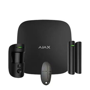 AJAX STARTERKIT CAM PLUS Nero Kit allarme wireless LTE/3G/2G Wifi con PirCam, contatto magnetico e telecomando