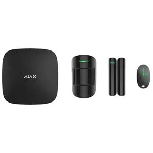 AJAX STARTERKIT 4G Nero 42963 Kit allarme wireless 4g con sensore, contatto magnetico e telecomando