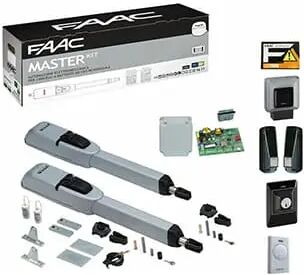 Faac Master Kit 104415445 230V Green Anta 3Mt Motore Battente Con Fotocellula Lampeggiante E Radiocomando