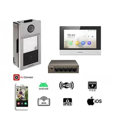 Kit Videocitofono DS-KIT601N-FLUSH Hikvision Ip Con App