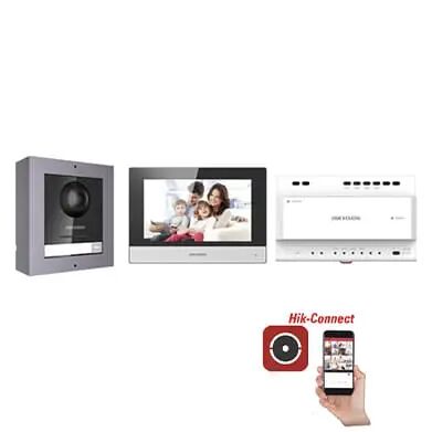 HIKVISION DS-KIS702-P Kit videocitofono hikvision 2 fili monofamiliare monitor 7 pollici a parete