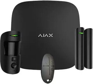 AJAX STARTERKIT CAM Nero Kit allarme wireless 2G con sensore con fotocamera, contatto magnetico e telecomando