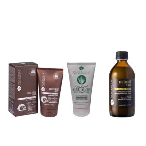 alkemilla set regalo set regalo solare 30 + olio monoi + gel di aloe