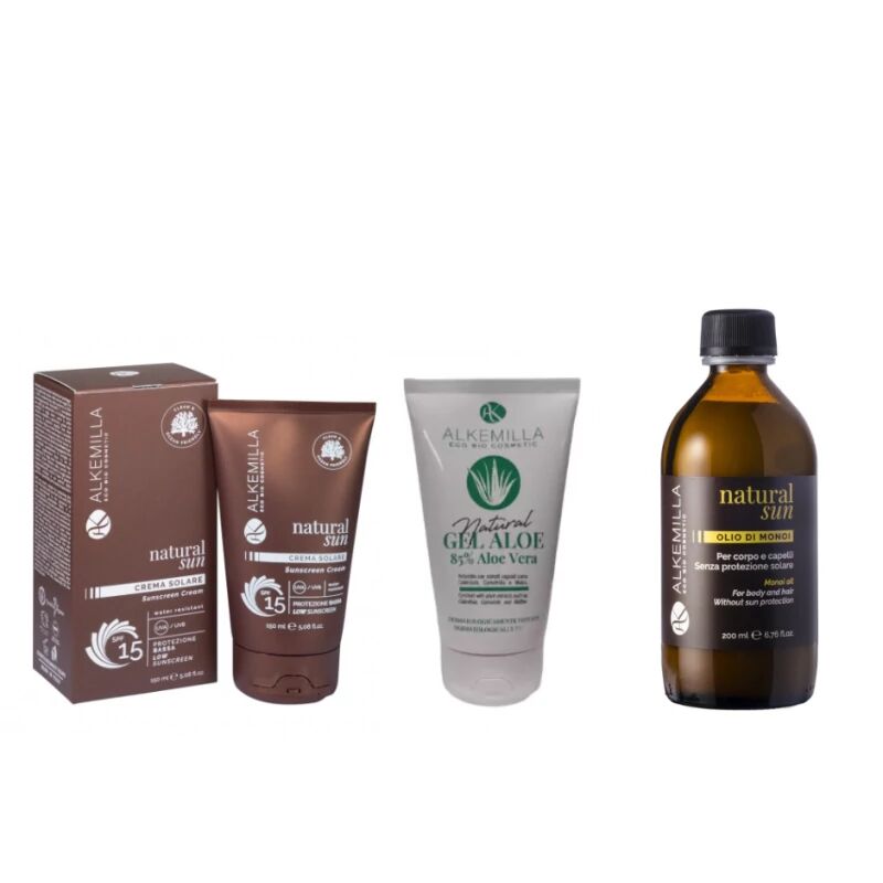 Alkemilla Set regalo Set Regalo Solare 15 + Olio Monoi + Gel di Aloe