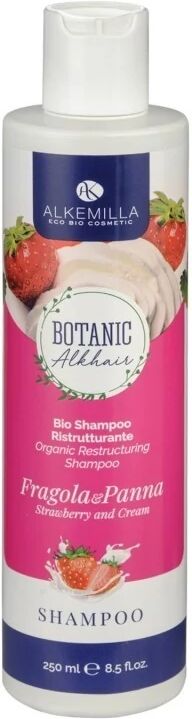 Alkemilla Shampoo Capelli Secchi e Trattati Shampoo Ristrutturante Panna e Fragola