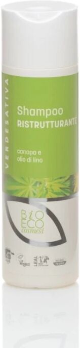 verdesativa Shampoo Capelli Secchi e Trattati Shampoo Ristrutturante Canapa e Olio di Lino