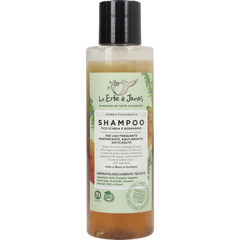 le erbe di janas Shampoo Capelli Deboli Shampoo Rinforzante per Uso Frequente con Fico d'India