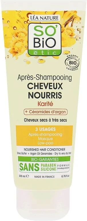 so'bio étic Balsamo Capelli Secchi e Trattati Balsamo Nutriente Burro di Karitè 3 in 1