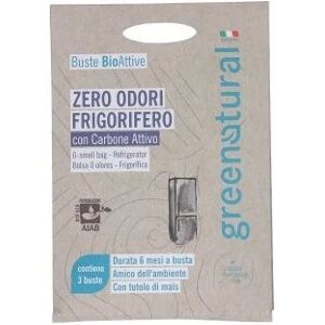 greenatural Profumatori per Ambiente Zero Odori Frigorifero con Carbone Attivo 3 Buste